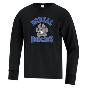 Boreal Bobcats Logo Spirit Wear Youth Long Sleeve Tee