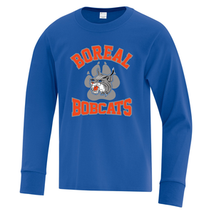 Boreal Bobcats Logo Spirit Wear Youth Long Sleeve Tee