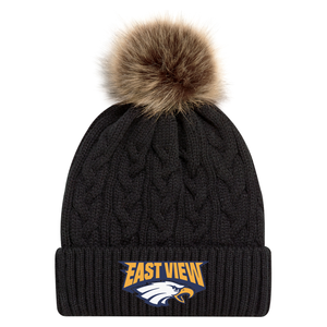 East View STAFF Faux Fur Pom Pom Toque