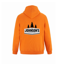 Load image into Gallery viewer, Johnson&#39;s RV and Auto Vault Pullover Hooded Sweatshirt (FLC Logo No Trees + Full Back Logo With Trees)