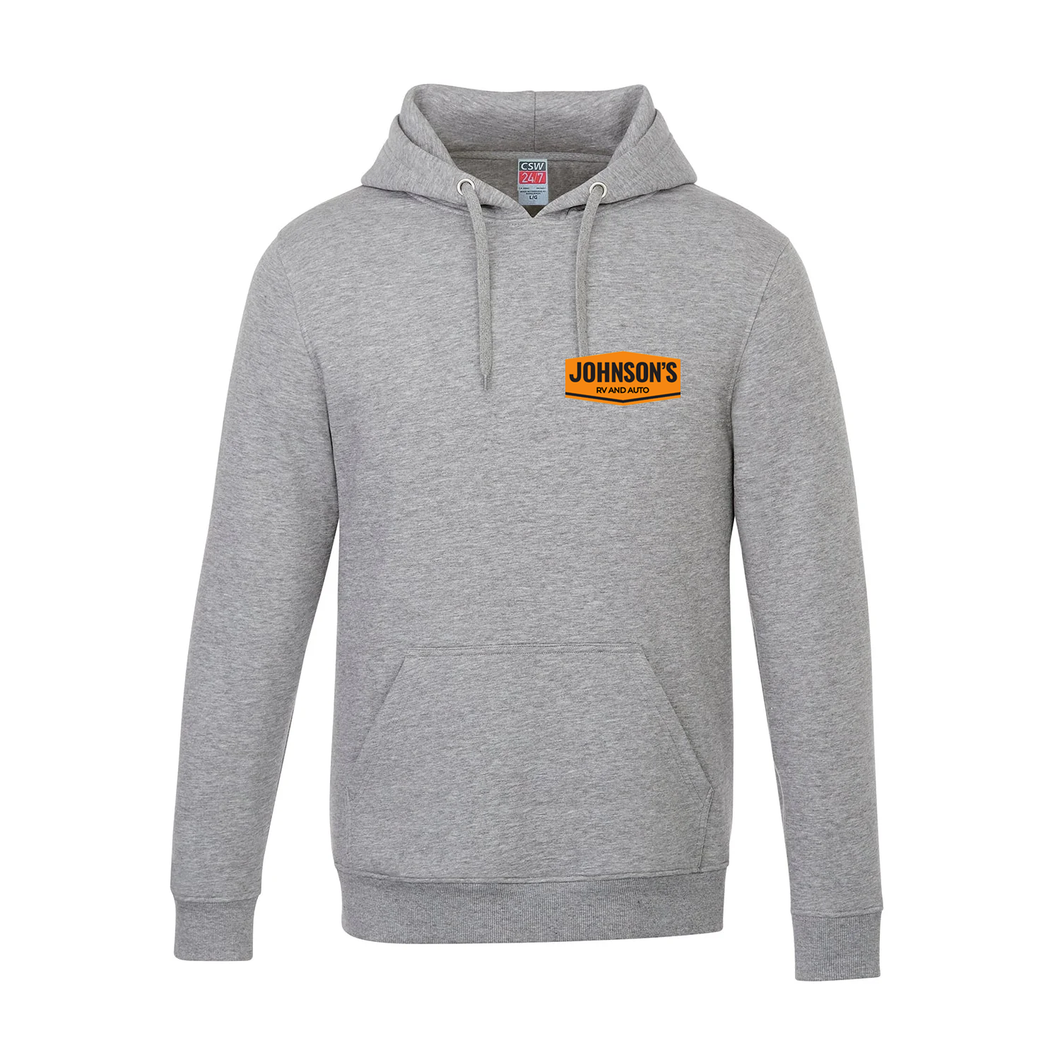 Johnson's RV and Auto Vault Pullover Hooded Sweatshirt (FLC Logo No Trees + Full Back Logo With Trees)