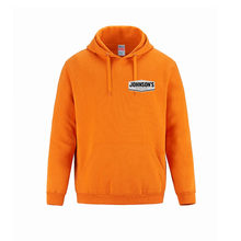 Load image into Gallery viewer, Johnson&#39;s RV and Auto Vault Pullover Hooded Sweatshirt (FLC Logo No Trees + Full Back Logo With Trees)