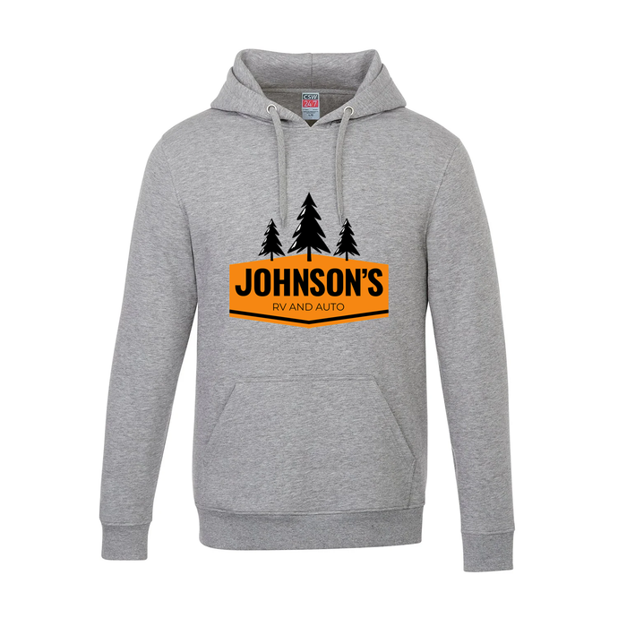 Johnson's RV and Auto Vault Pullover Hooded Sweatshirt (Full Chest Logo With Trees)