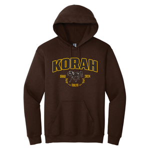 Korah Grad 2024 Heavy Blend Hooded Sweatshirt with Appliqué & Embroidered Image