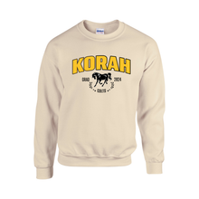Load image into Gallery viewer, Korah Grad 2024 Fleece Crewneck Sweater with Appliqué &amp; Embroidered Image