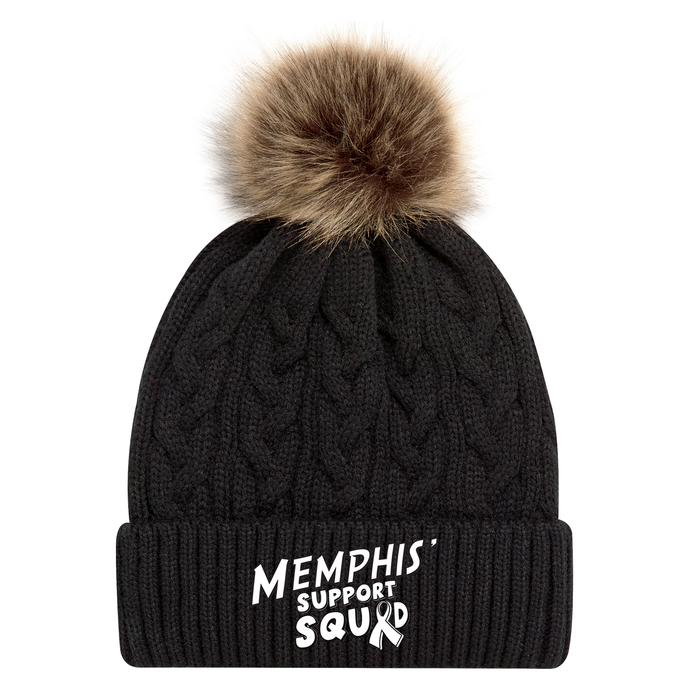 Memphis' Support Squad Faux Fur Pom Pom Toque