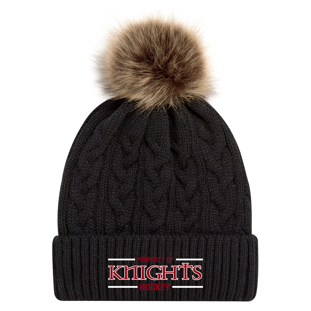 Property of Knights Hockey Faux Fur Pom Pom Toque