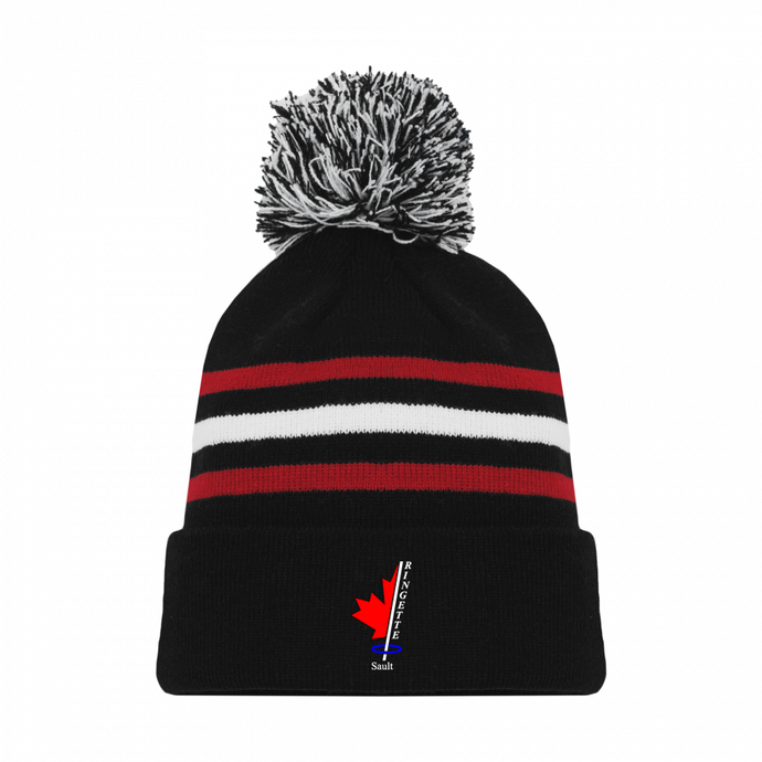 Sault Ringette Club Striped Pom Pom Toque