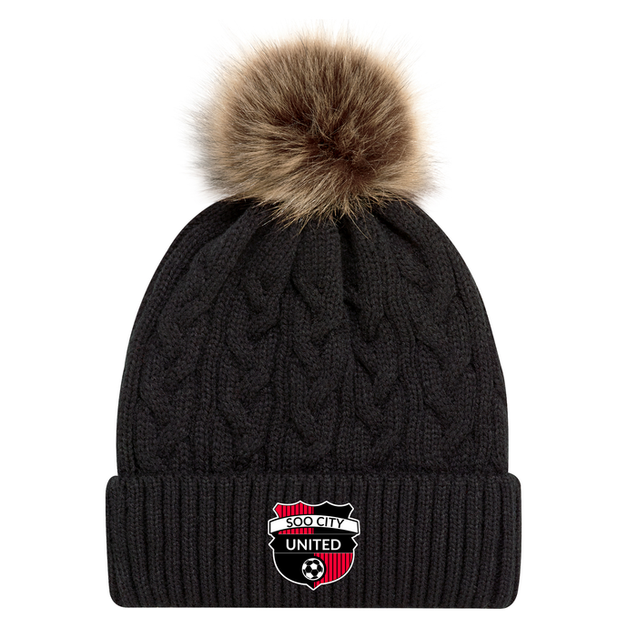 Junior United 2016 Girls Faux Fur Pom Pom Toque